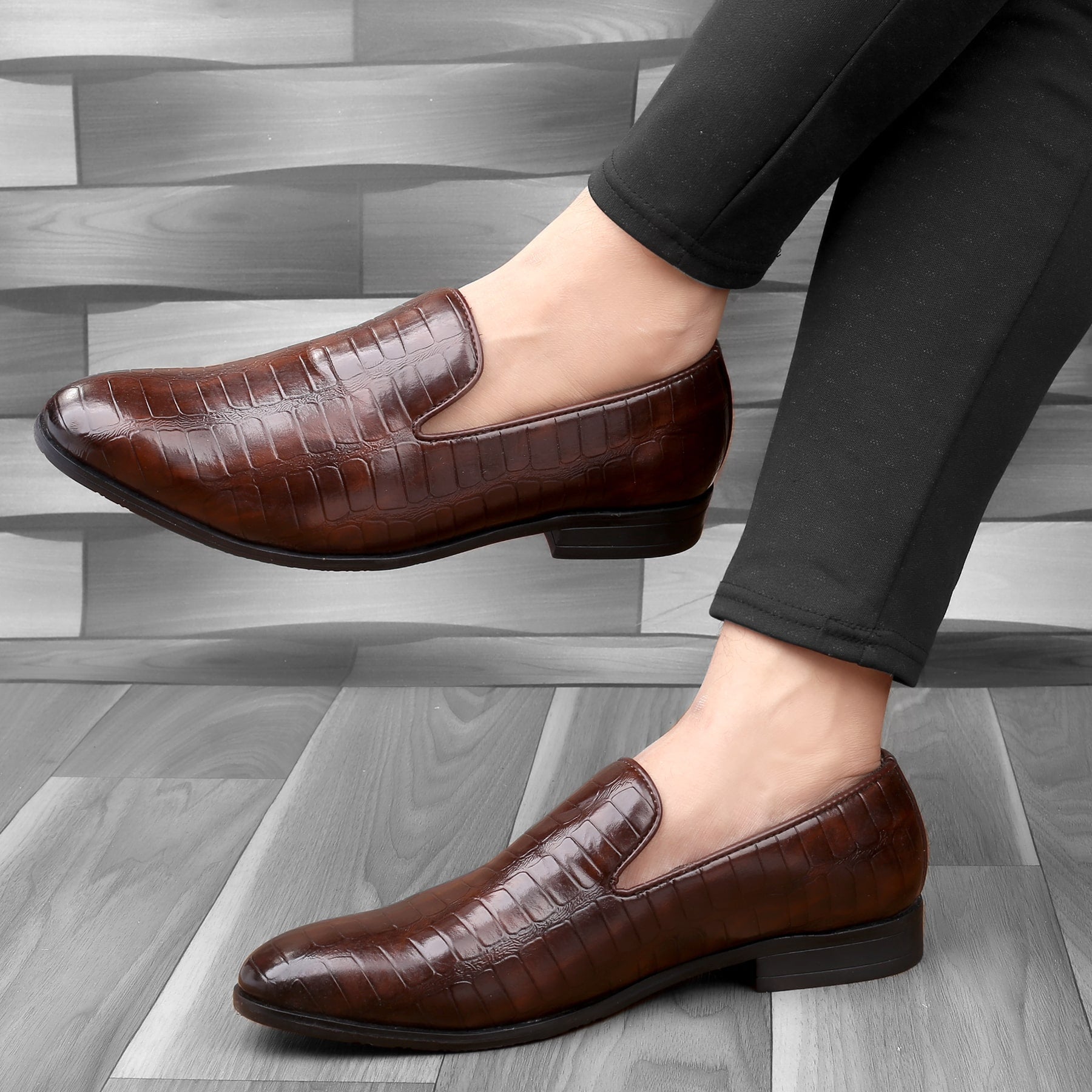 Bacca Bucci Men's NAPLES Party Textured Loafers | Wedding Dress Formal Slip-on Shoes