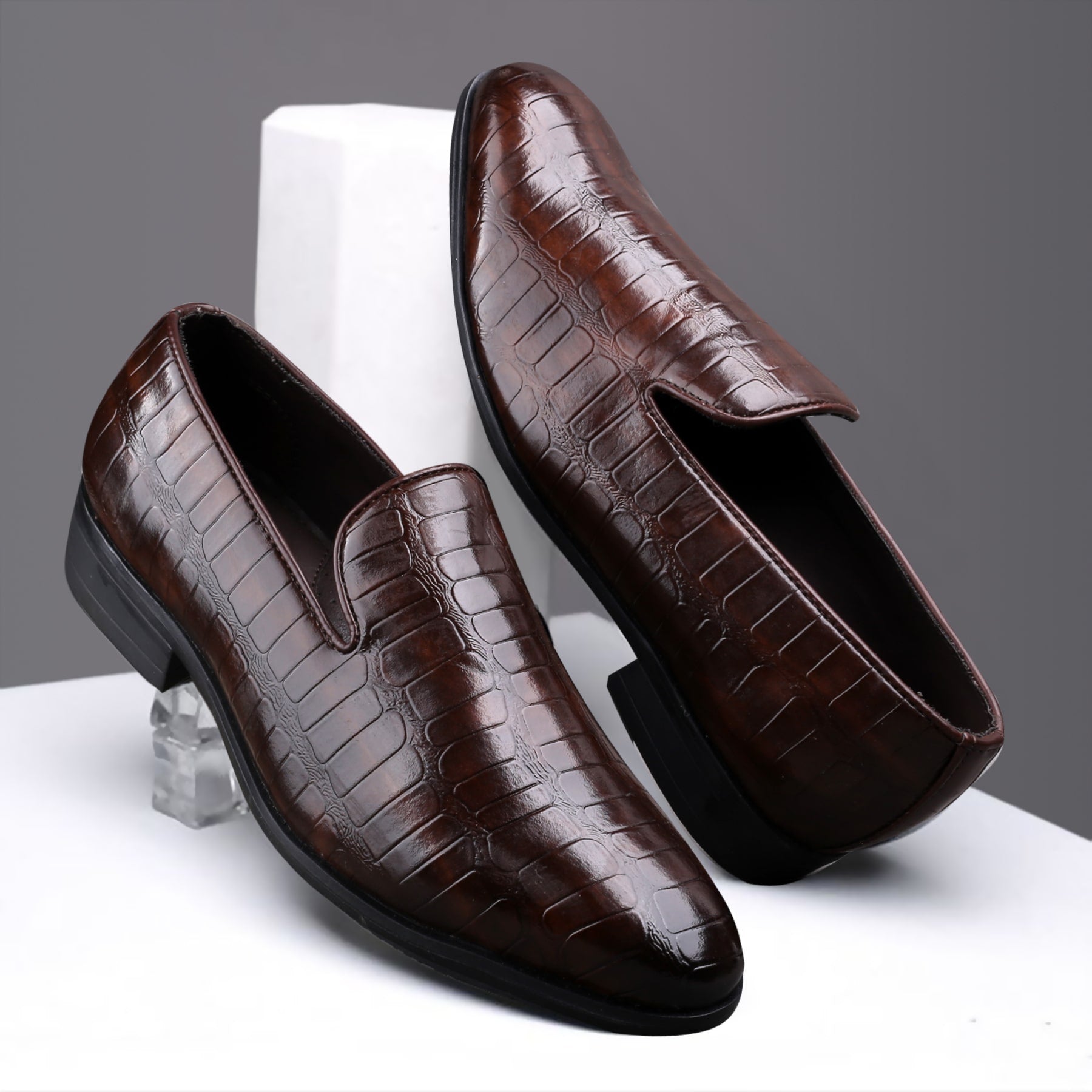 Bacca Bucci Men's NAPLES Party Textured Loafers | Wedding Dress Formal Slip-on Shoes