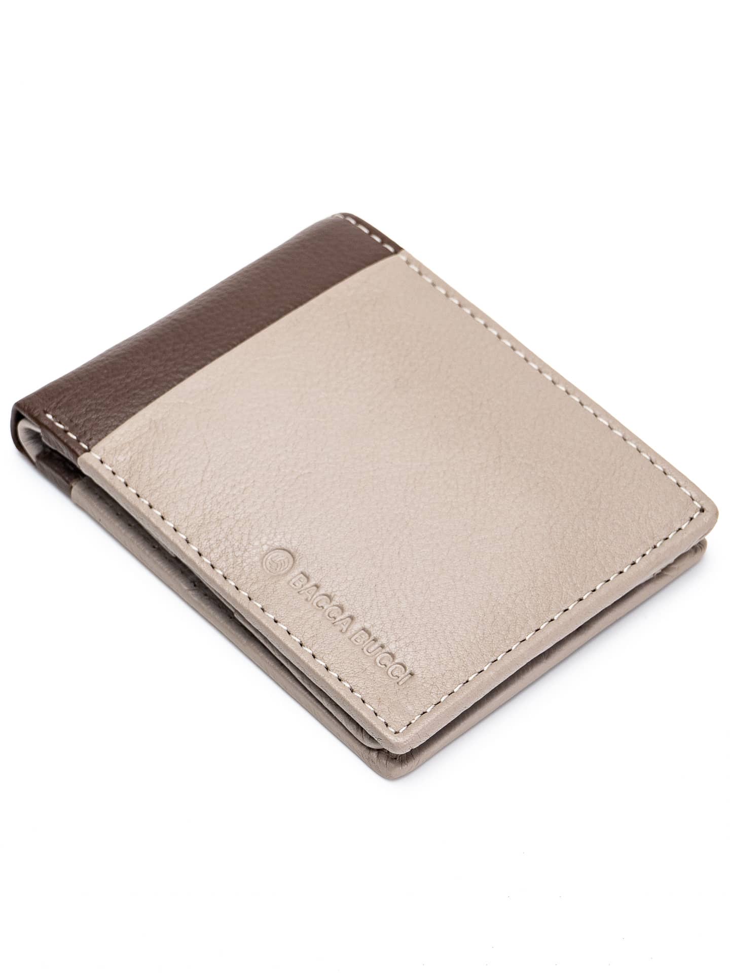 Bacca Bucci Men’s Genuine Leather Bi-Fold Wallet – Sleek, Dual-Tone Design