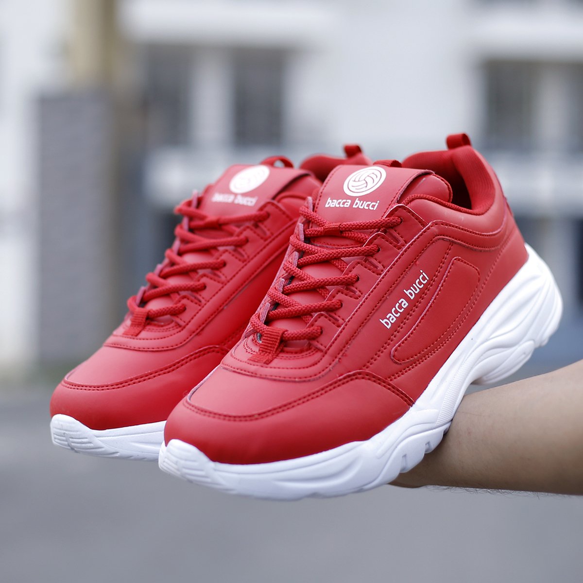red sports shoes for men