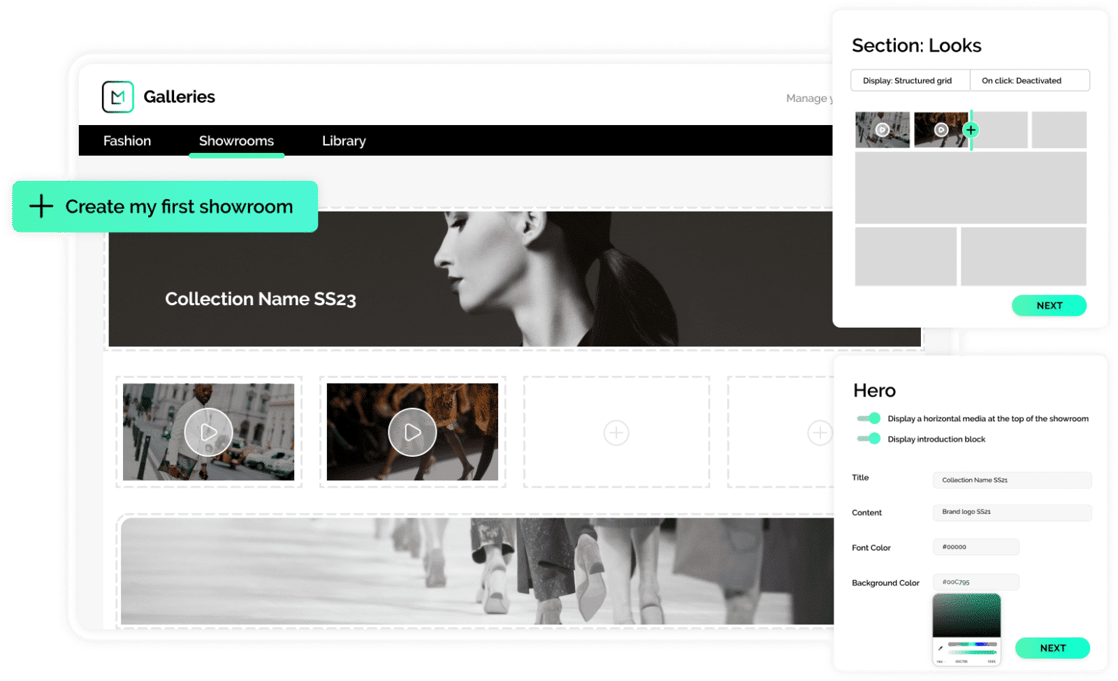 ejemplo de distribucion de imagenes con el software para la industria de la moda