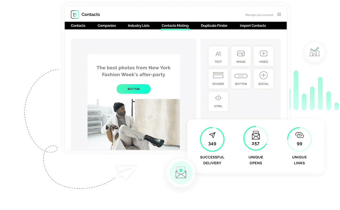 plataforma de email marketing que muestra kpis y métricas de email